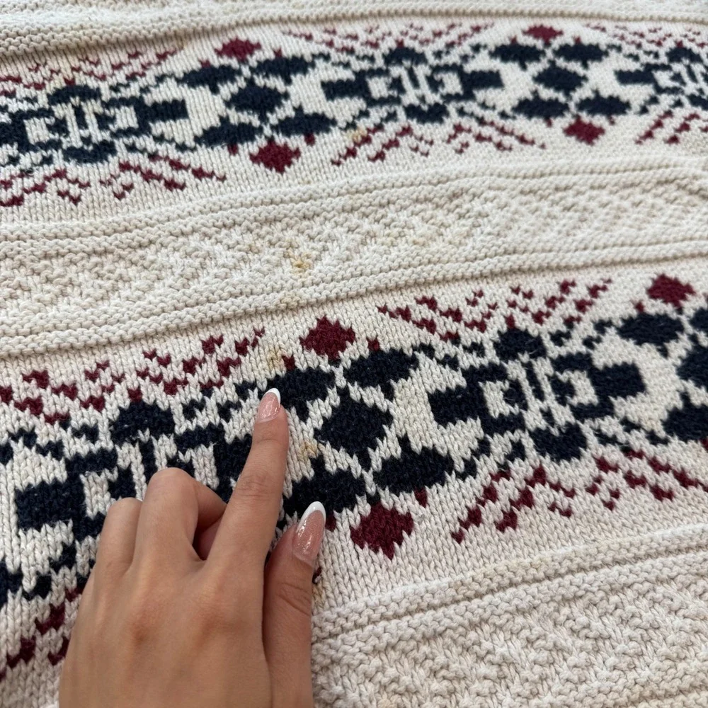 Vintage Northwest Territory Naturals Men L Fair Isle Knit Sweater Made in USA
